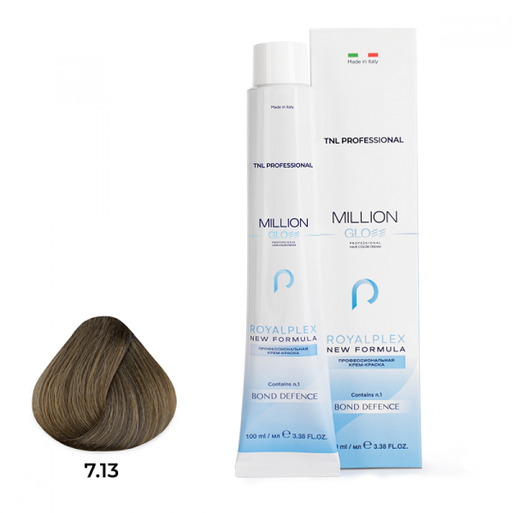 Крем-краска для волос TNL Million Gloss оттенок 7.13 Блонд бежевый 100 мл
