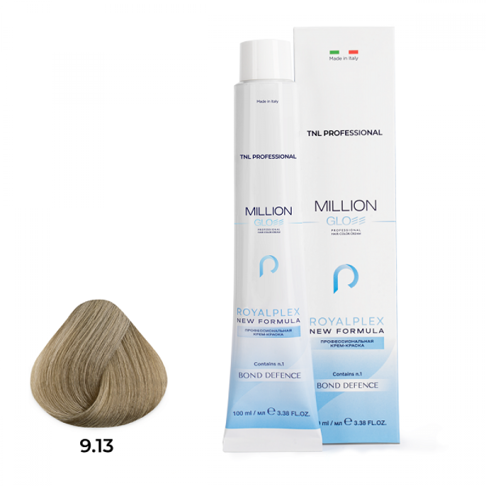 Крем-краска для волос TNL Million Gloss оттенок 9.13 Очень светлый блонд бежевый 100 мл