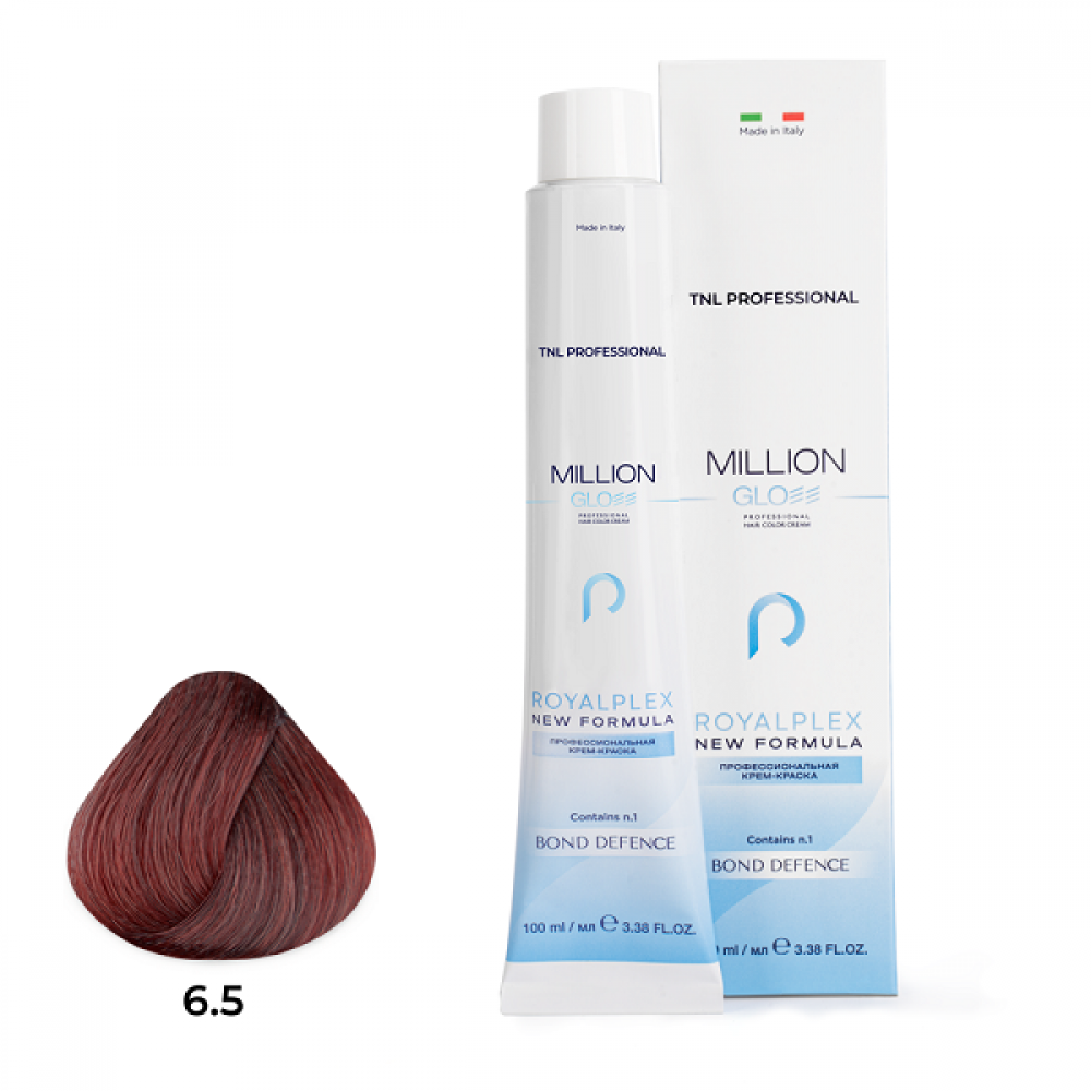 Крем-краска для волос TNL Million Gloss оттенок 6.5 Темный блонд махагоновый 100 мл