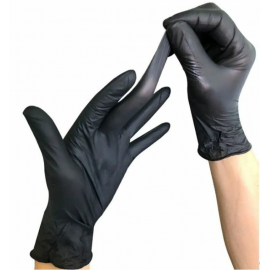 Перчатки нитровиниловые М 50 пар черные