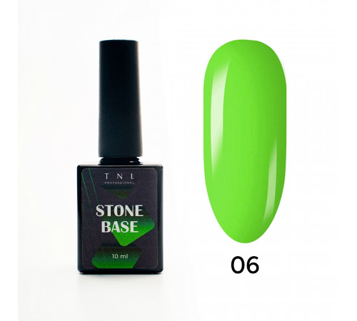База для гель-лака Stone Base, жесткая, цветная №6 - салатовый, TNL Professional, 10 мл