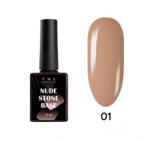 TNL, База для гель-лака Nude Stone Base, жесткая №01 - лососевый, 10 мл - Лососевый