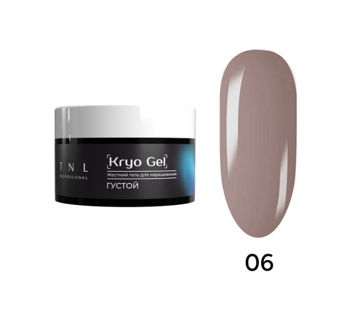 Гель для наращивания Kryo Gel жесткий, густой, №6 - шоколадный грильяж, TNL Professional, 30 мл