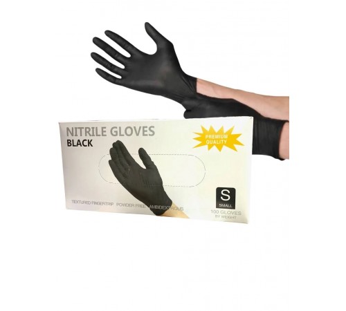 Перчатки нитриловые S 50 пар черные Nirtile Gloves