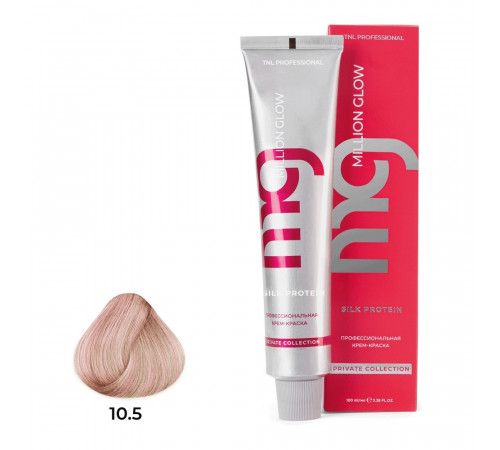 Крем-краска для волос TNL Million glow Private collection Silk protein оттенок 10.5 платиновый блонд махагоновый 100 мл