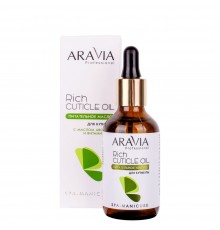 Питательное масло для кутикулы с маслом авокадо и витамином E Rich Cuticle Oil, 50 мл, ARAVIA Professional