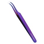 Пинцет изогнутый ENIGMA new с ручной заточкой extra-sharp (Purple metallic)