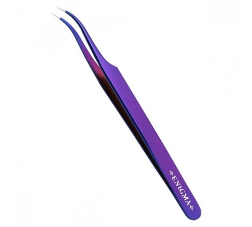 Пинцет изогнутый ENIGMA new с ручной заточкой extra-sharp (Purple metallic)